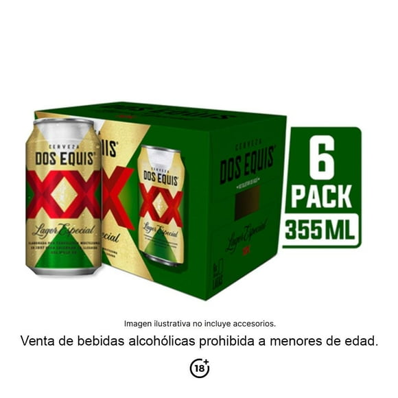 Cerveza clara Dos Equis lager especial 6 latas de 355 ml c/u