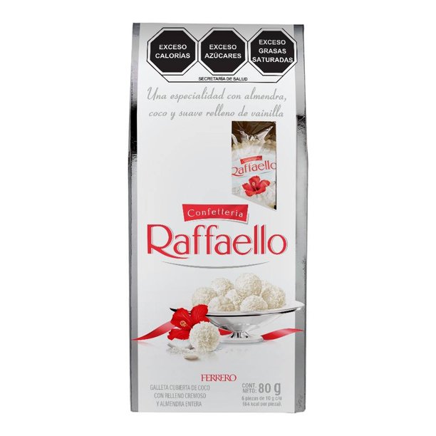 Chocolate Ferrero Raffaello bolsa con 8 pzas, 80 g