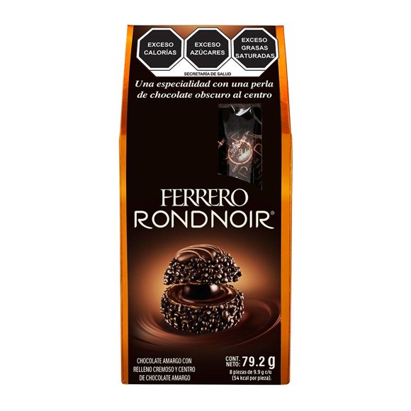 Chocolate amargo Ferrero Rondnoir con relleno cremoso y centro de chocolate amargo 79.2 g