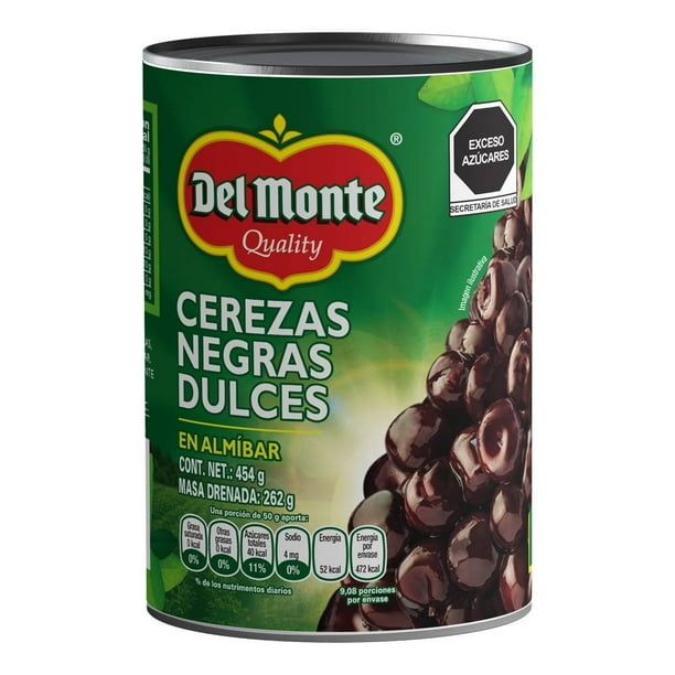 Cerezas negras Del Monte dulces en almíbar 454 g