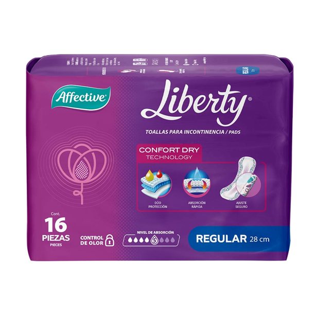 Toallas para incontinencia Affective Liberty regular 16 pzas