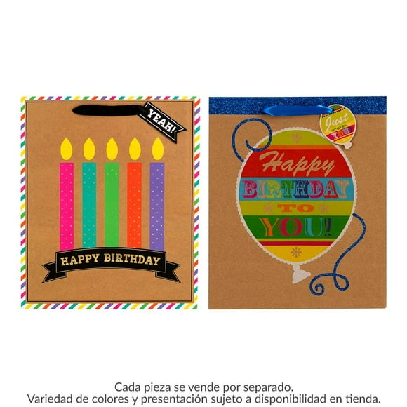 Bolsa de Regalo Paper Craft Grande Happy Birthday Varios Modelos 1 pza