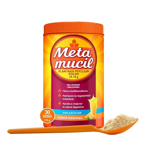 Fibra natural Metamucil sabor naranja 174 g - 30 dosis