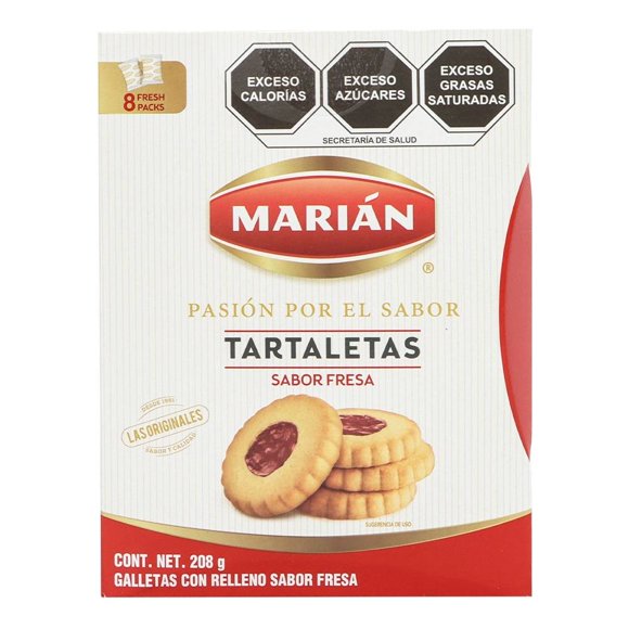 Galletas Marián Tartaletas con relleno sabor fresa 208 g