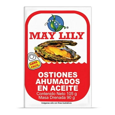 Ostiones May Lily ahumados en aceite 105 g