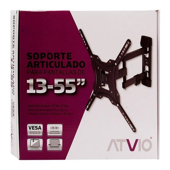 Soporte Articulado Atvio Para Pantalla de 13 a 55 Pulgadas Negro