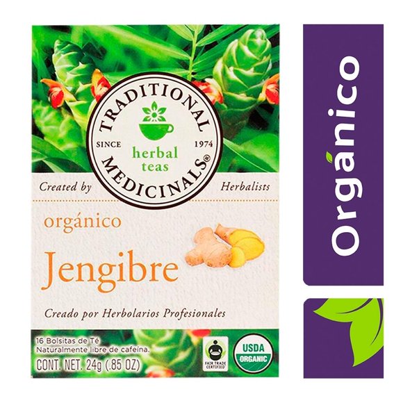 Té de jengibre Traditional Medicinals orgánico 16 bolsitas de 1.5 g c/u