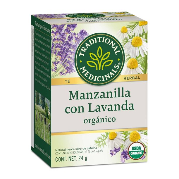 Té de manzanilla Traditional Medicinals con lavanda orgánico 16 bolsitas de 1.5 g c/u