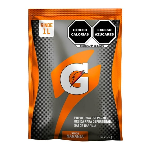 Polvo para preparar bebida Gatorade sabor naranja 70 g