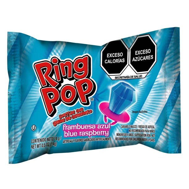 Caramelo macizo Ring Pop sortija con gema sabor fresa 14 g