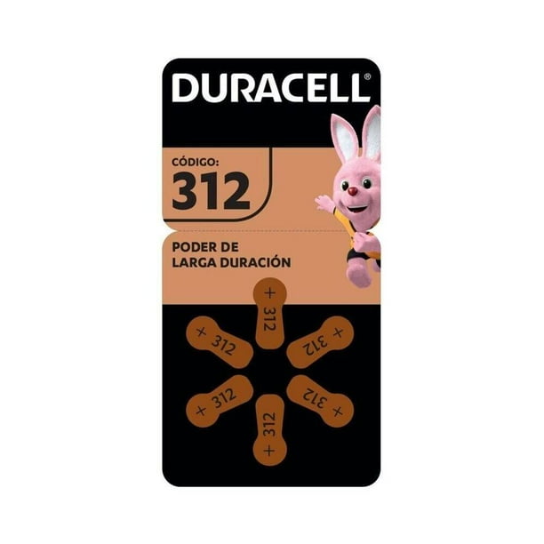 Pilas auditivas Duracell 312 6 pzas