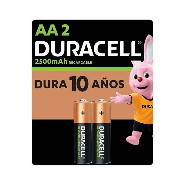 Pilas recargables Duracell AA 2500mAh  2 pzas