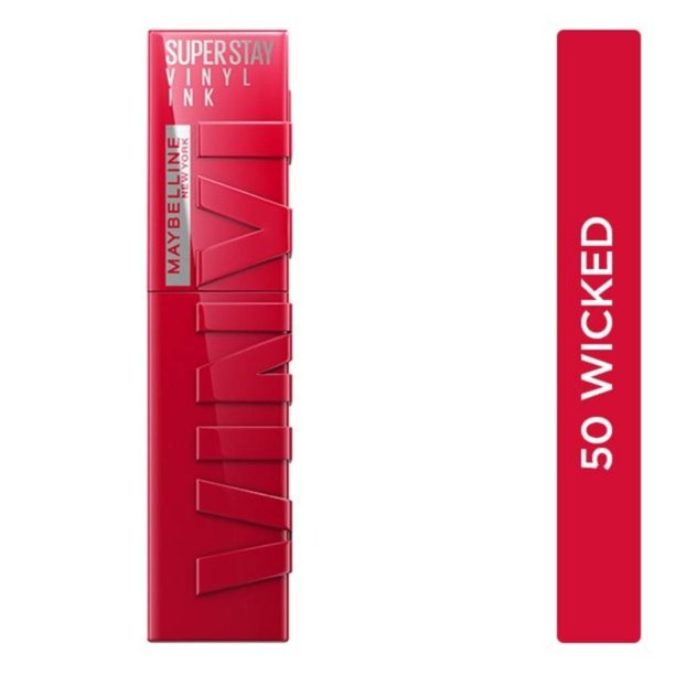 Labial líquido brillante Maybelline SuperStay Vinyl Ink wicked 4.2 ml