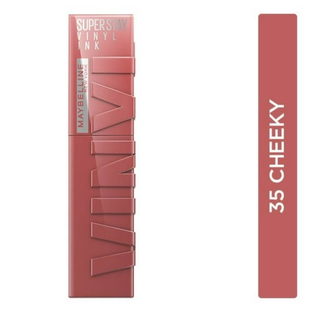 Labial líquido brillante de larga duración, Maybelline Superstay Vinyl Ink tono Cheeky 35, 4.2ml