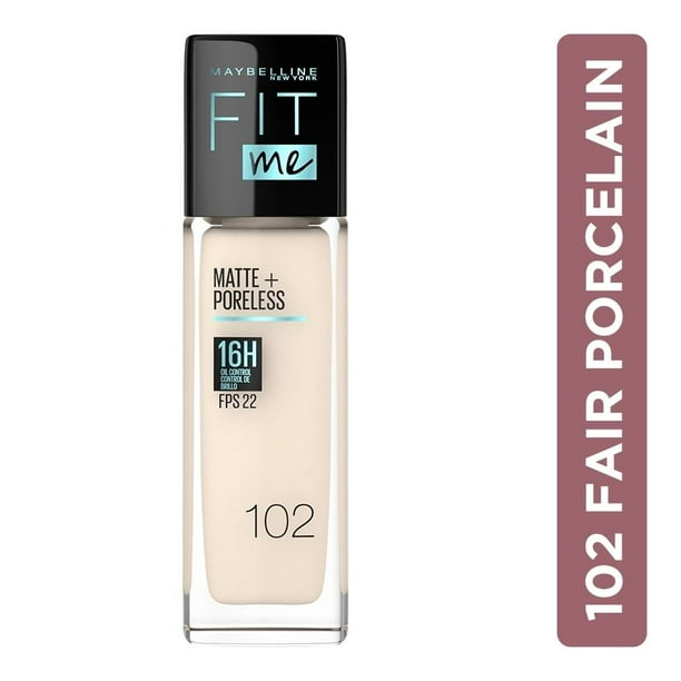 Base de maquillaje Maybelline New York Fit Me! matte + poreless 102 fair porcelain 30 ml