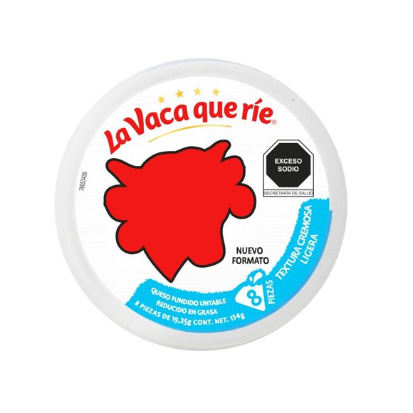 Queso fundido La Vaca que ríe untable textura cremosa ligera 8 pzas de 19.25 g c/u