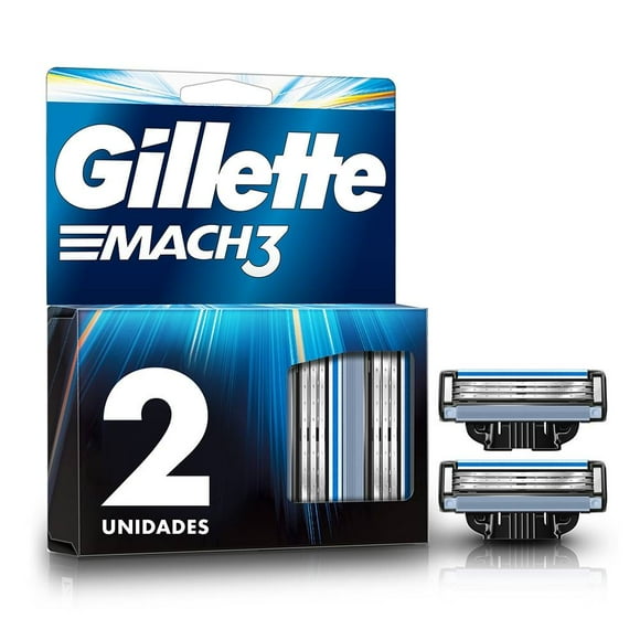 Cartucho de rastrillo Gillette Mach3 con 3 hojas para rasurar al ras 2 pzas