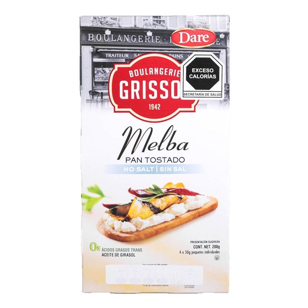 Pan tostado Grissol Melba sin sal 200 g