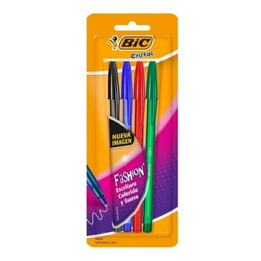 Bolígrafo Bic Cristal Punto Grueso de Colores 4 Piezas