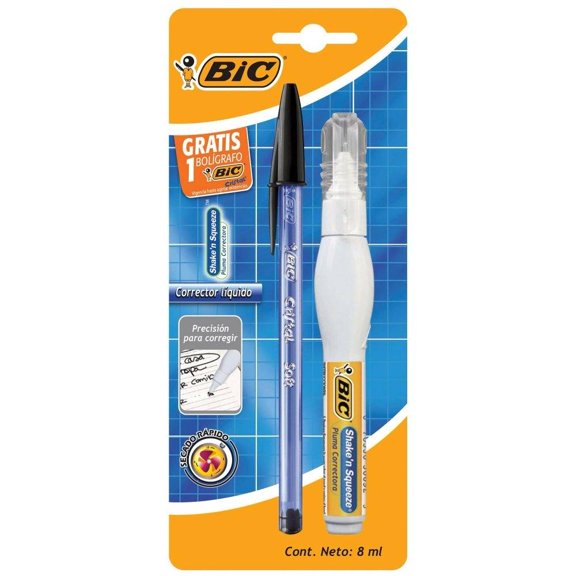 Corrector Bic Corrector Pluma Correctora y Bolígrafo 2 piezas