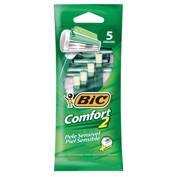 Rastrillo Bic Comfort 2 piel sensible 5 pzas