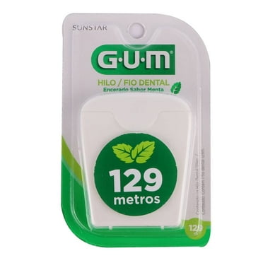 Hilo dental Gum encerado sabor menta 129 m