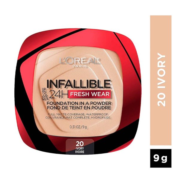 Maquillaje en polvo compacto L'Oréal Infallible 24h fresh wear 20 ivory 9 g