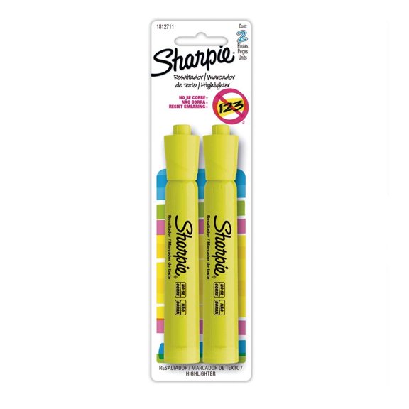 Marcatextos Sharpie flourescente amarillo 2 pzas