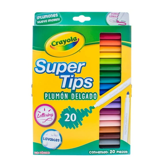 Plumones delgados Crayola lavables 20 pzas