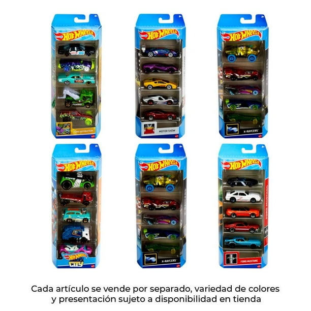 Paquete de autos Hot Wheels Mattel varios modelos 5 pzas