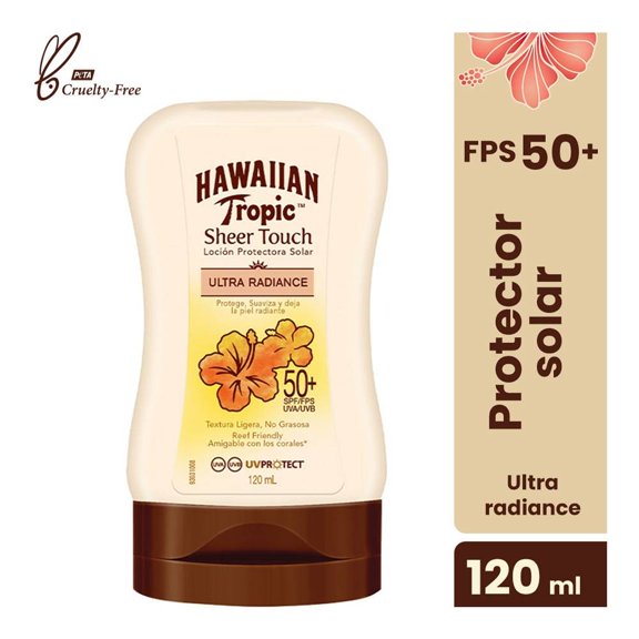 Loción protectora solar Hawaiian Tropic FPS 50+ ultra radiance 120 ml