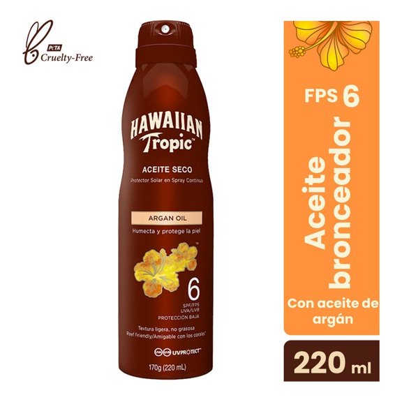 Protector solar Hawaiian Tropic FPS 15 aceite seco 220 ml