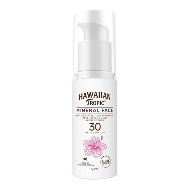 Protector solar Hawaiian Tropic mineral facial FPS 30 aceite de coco 50 ml