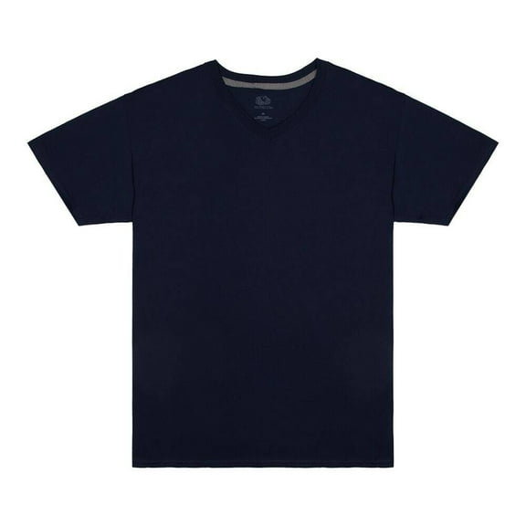 Playera Fruit of the Loom Para hombre cuello v, algodón sustentable, azul marino, talla G