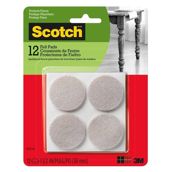 Fieltros Protectores Scotch Redondos 12 pzas