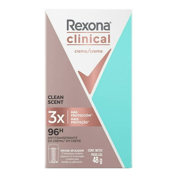 Antitranspirante Rexona Clinical clean scent en crema para dama 48 g