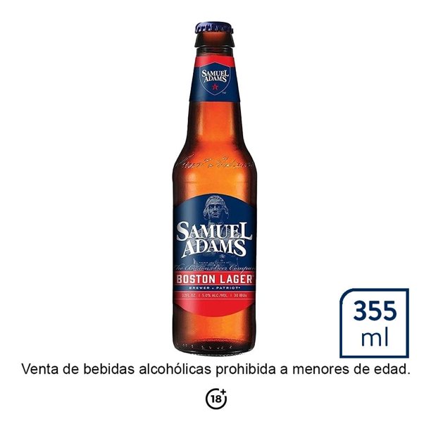 Cerveza artesanal Samuel Adams Boston Lager botella de 355 ml