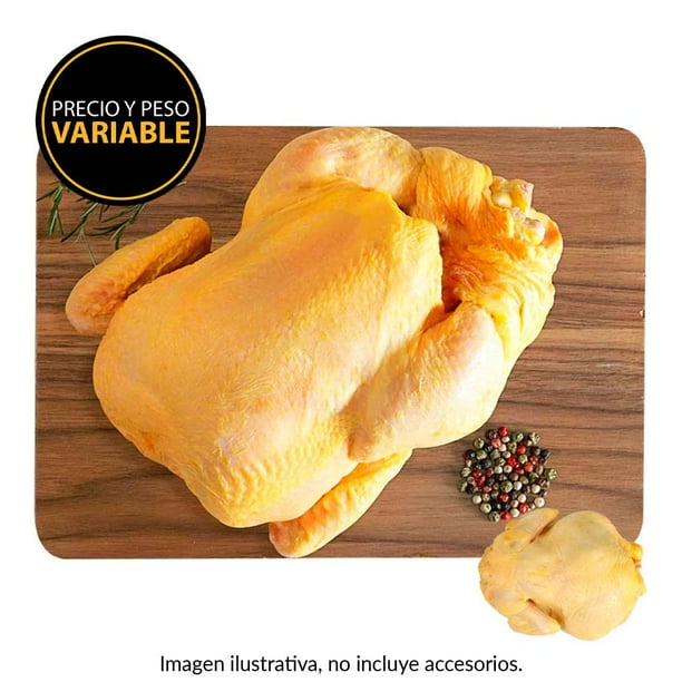 Pollo entero sin cortar por kg peso aprox por pieza 2.1 kg