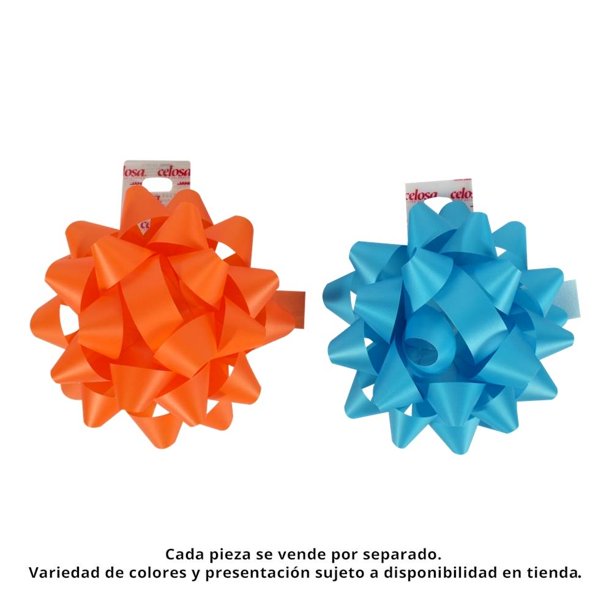 Moño estrella Celosa flourescente tamaño jumbo varios colores 1 pza