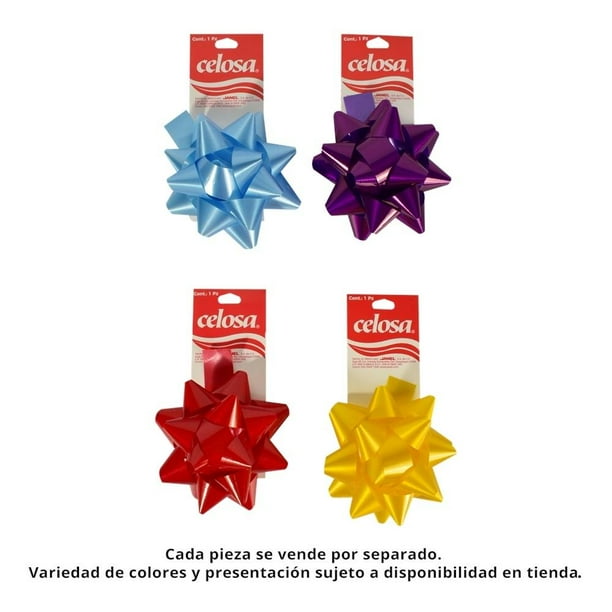 Moño Janel Celosa Estrella Krystal Mediano Varios Colores 1 Pieza