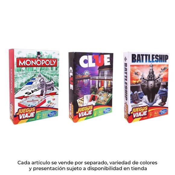 Juego de mesa Hasbro Clue Juegos de Viaje para 3 a 6 personas con amigos o familia