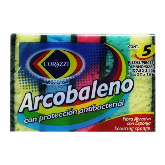 Fibra esponja Corazzi arcobaleno 1 paquete con 5 pzas