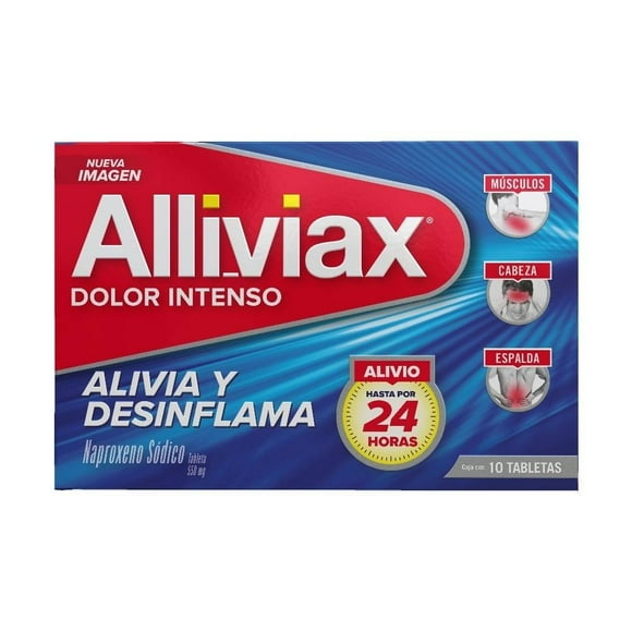 Analgésico Alliviax Narpoxeno 550 mg 10 tabletas