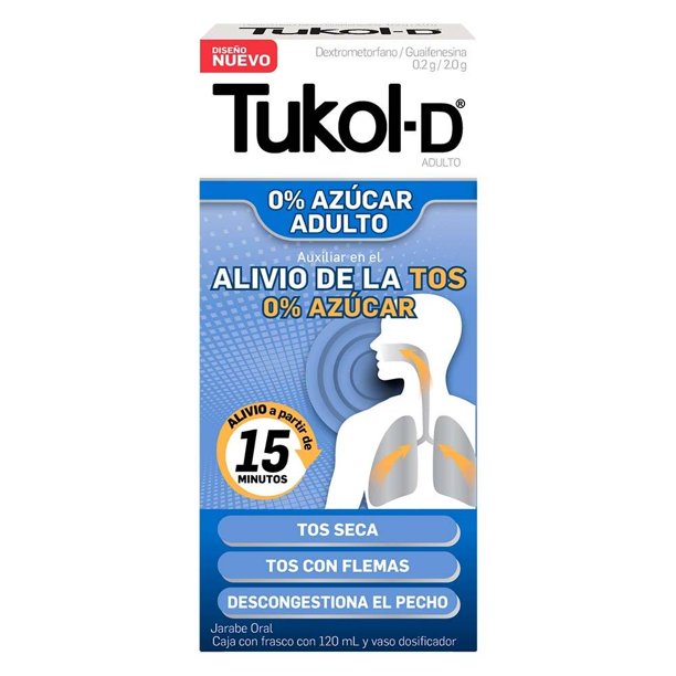 Tukol-D 0 % azúcar jarabe oral 120 ml