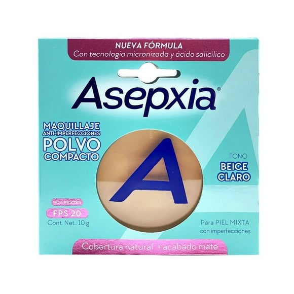 Maquillaje En Polvo Asepxia Tono Beige Claro 10g