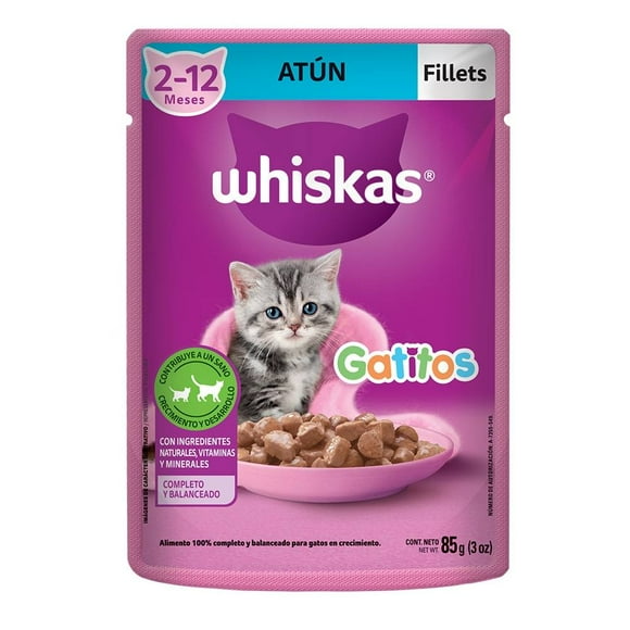 Alimento para Gato Whiskas Gatitos Fillets Atún 85 g