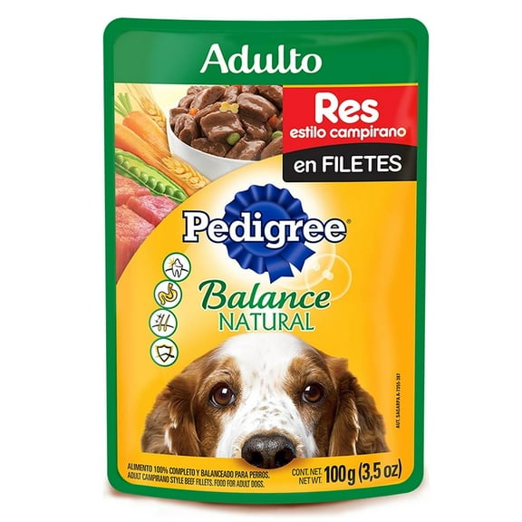 Alimento para Perro Pedigree Balance Natural Adulto Res Estilo Campirano en Filetes 100 g