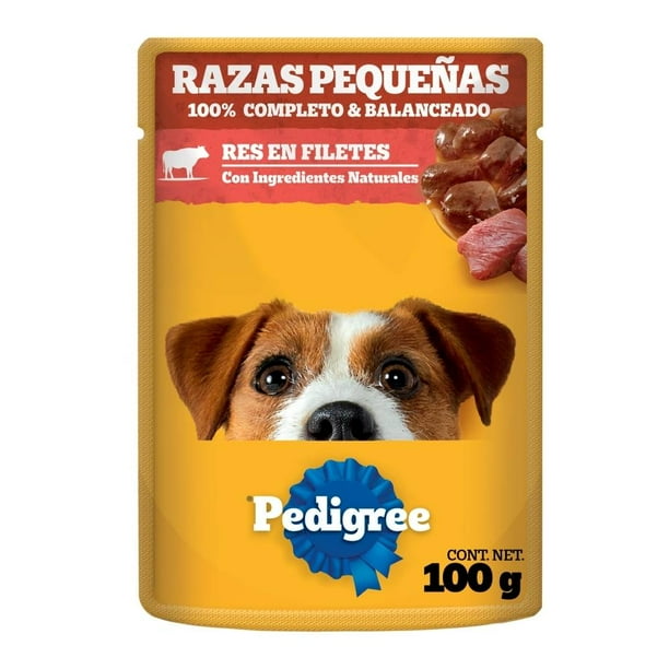 Alimento para Perro Pedigree Razas Pequeñas Res en Filetes 100 g