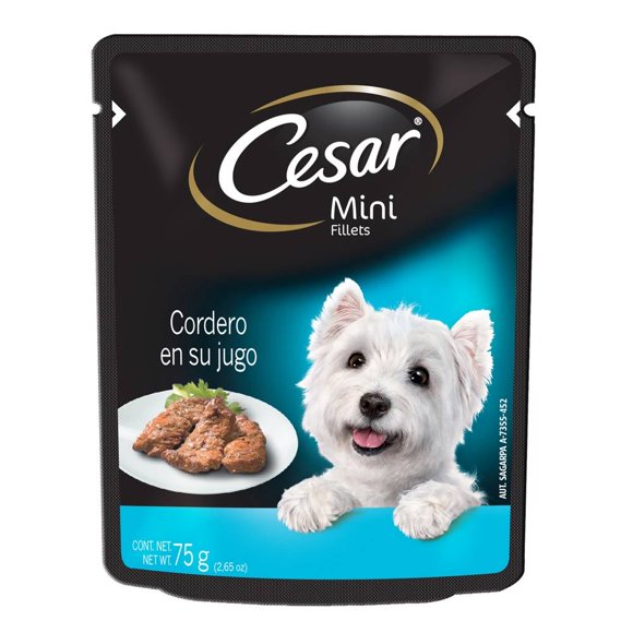 Alimento para Perro César Mini Fillets Cordero en su Jugo 75 g