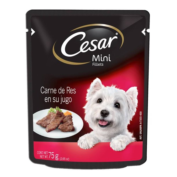 Alimento para Perro César Mini Fillets Carne de Res en su Jugo 75 g